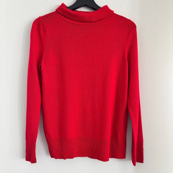 Talbots Petite Pure Merino Wool Sweater Women's Size Medium Holiday Red Sweater - Picture 1 of 7